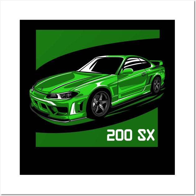 Nissan Silvia Green Wall Art by aredie19